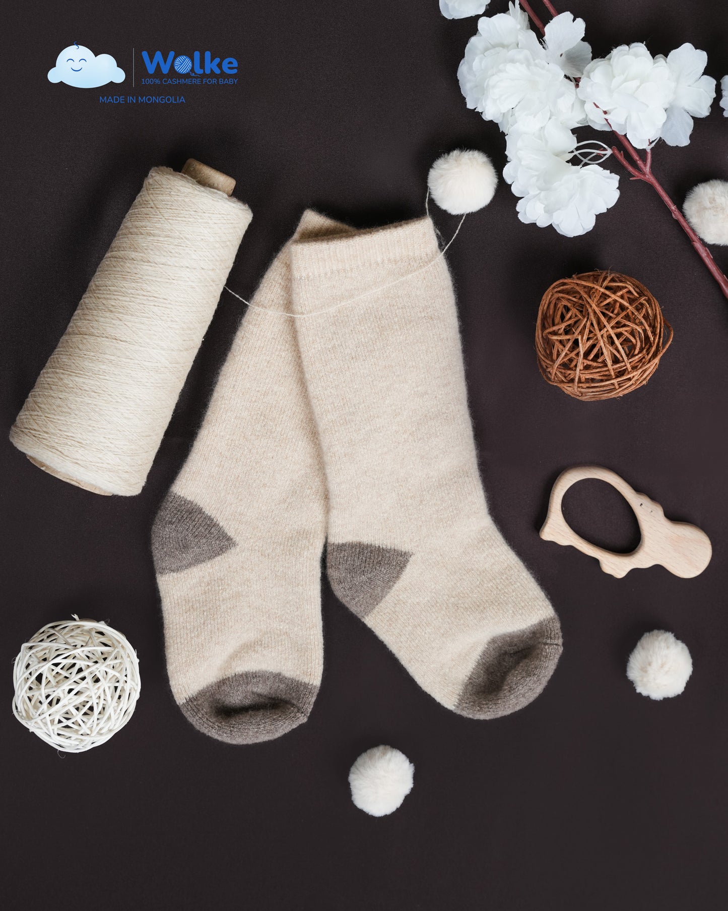 Baby-Socken aus 100 % reinem Kaschmir