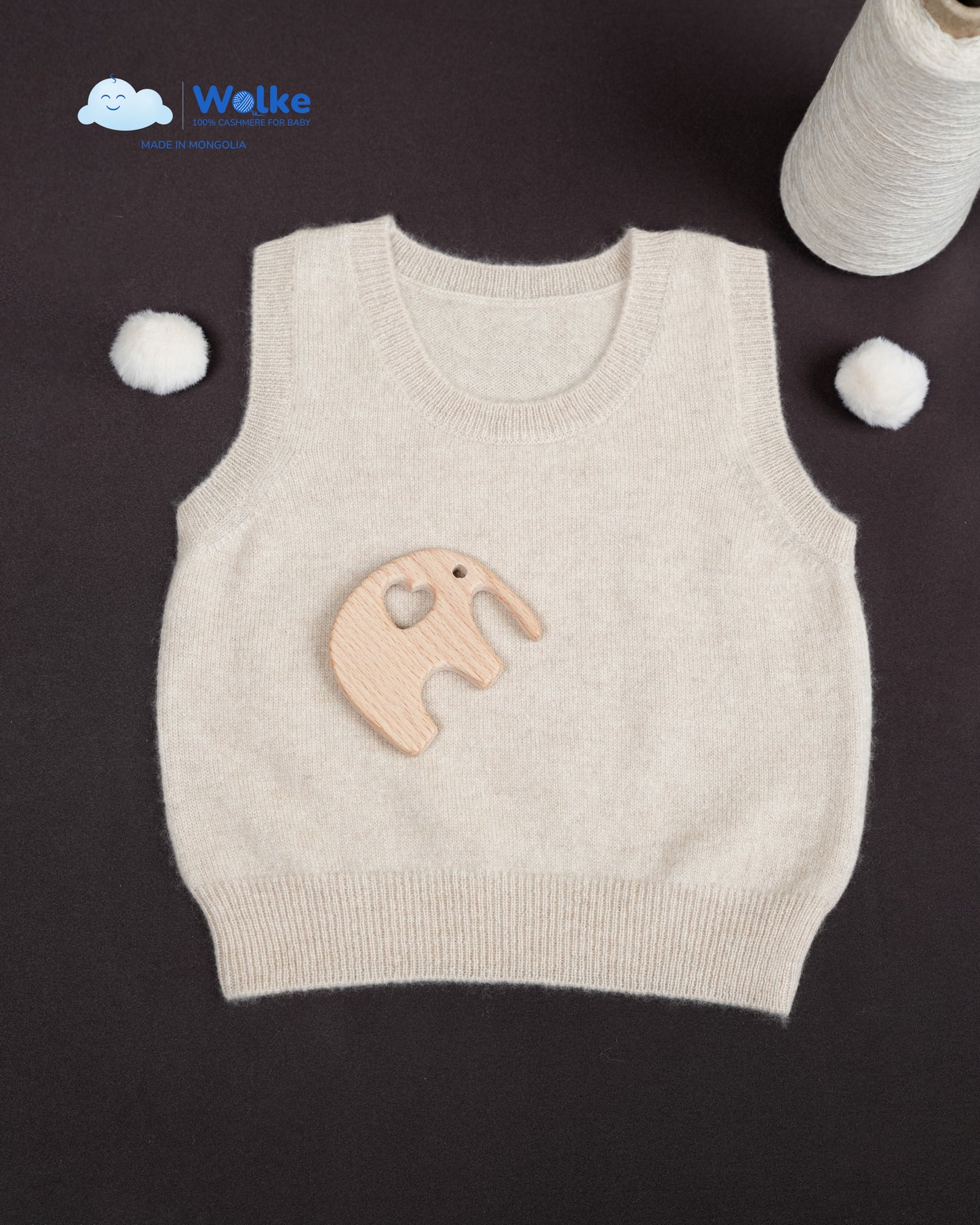 Baby vest made from 100% pure cashmere