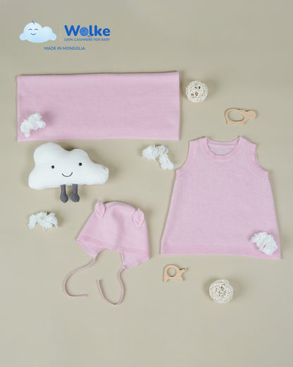 Rosa Baby-Set (3-teilig) 100 % reinem Kaschmir