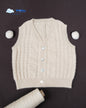 Baby vest made from 100% cashmere – cable knit pattern