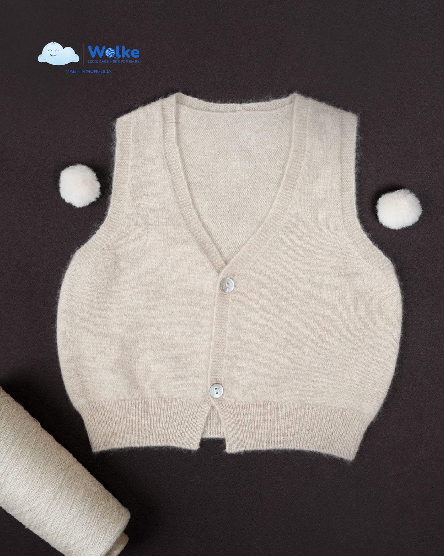 Baby vest made from 100% cashmere – smooth
