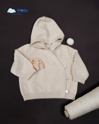 Baby hoodie made from 100% cashmere