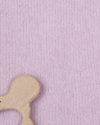 Baby Haube Rosa aus 100 % Cashmere – mit Bindeband