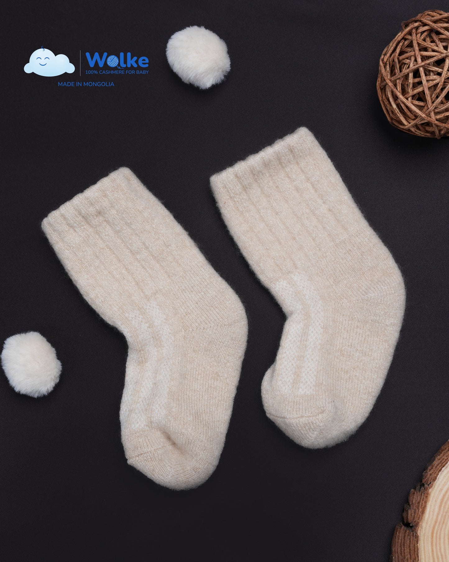 Baby-Socken aus 100 % reinem Kaschmir