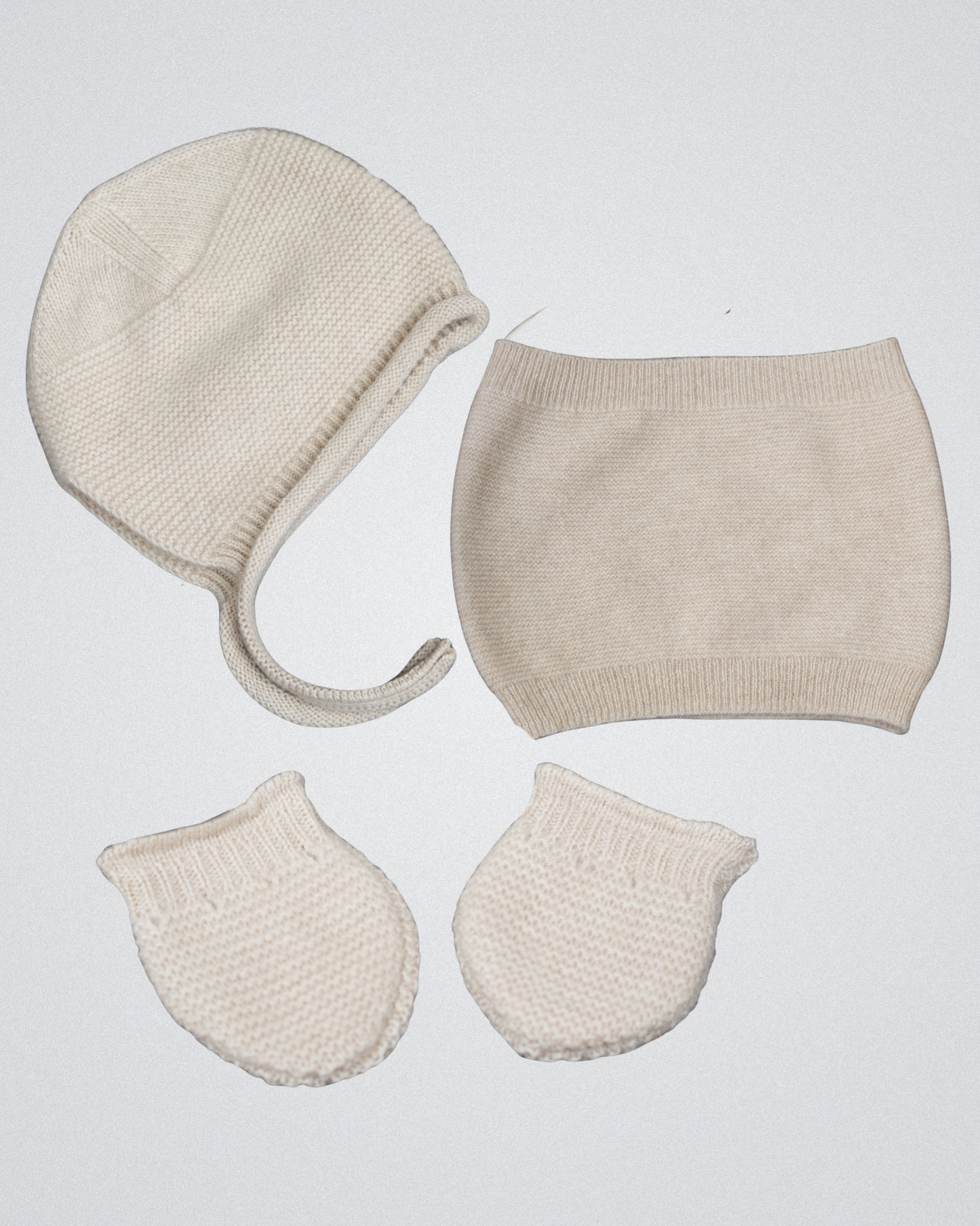 Neugeborenen-Set (Creme, 3-teilig) 100 % reinem Kaschmir
